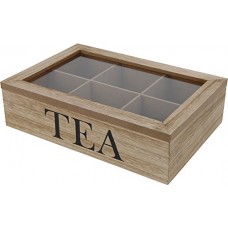 Boîte à thé style rétro en bois avec 6 compartiments  boîte à thé - B018XP5KNA